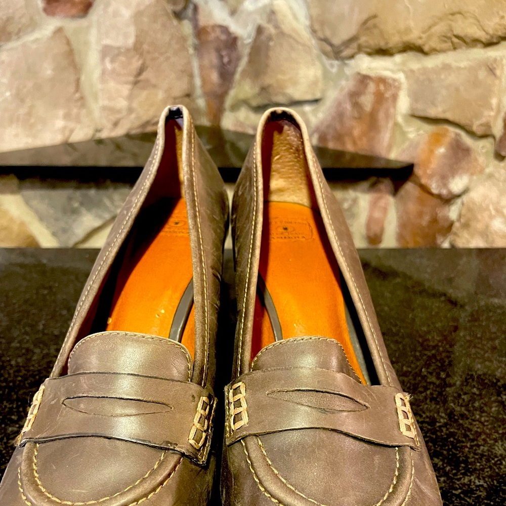 Lucky Brand blue Jean American leather brown sz 9